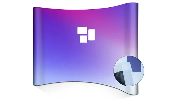 Textilfaltdisplay gebogen Textilfaltdisplay gebogen