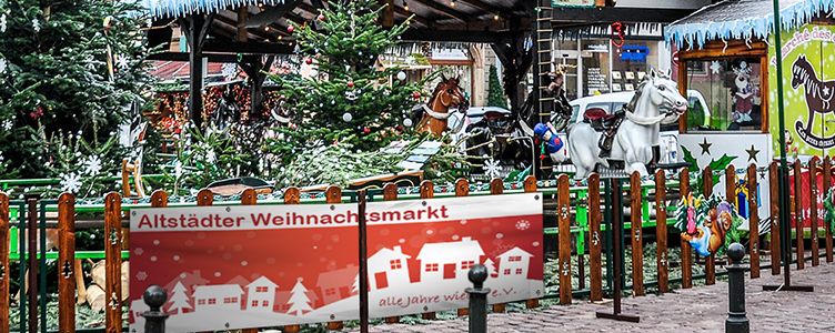 Werbebanner für Festtage - beispielsweise ideal auf Weihnachtsmärkten, Weihnachtsbazaren oder Weihnachtsfeiern 