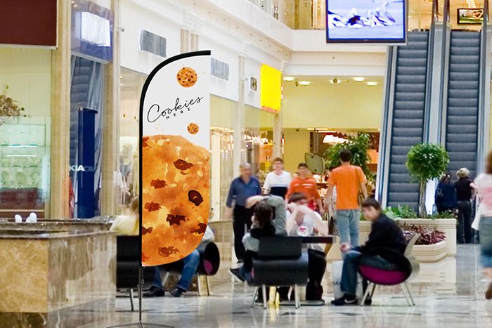 Beachflag Wave mit Digitaldruck in verschiedenen Größen verfügbar Beachflag in Wellenform mit Druck für Indoor und Outdoor