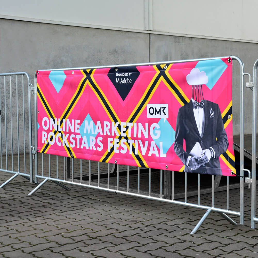 Absperrgitterbanner für Online Marketing Rockstars