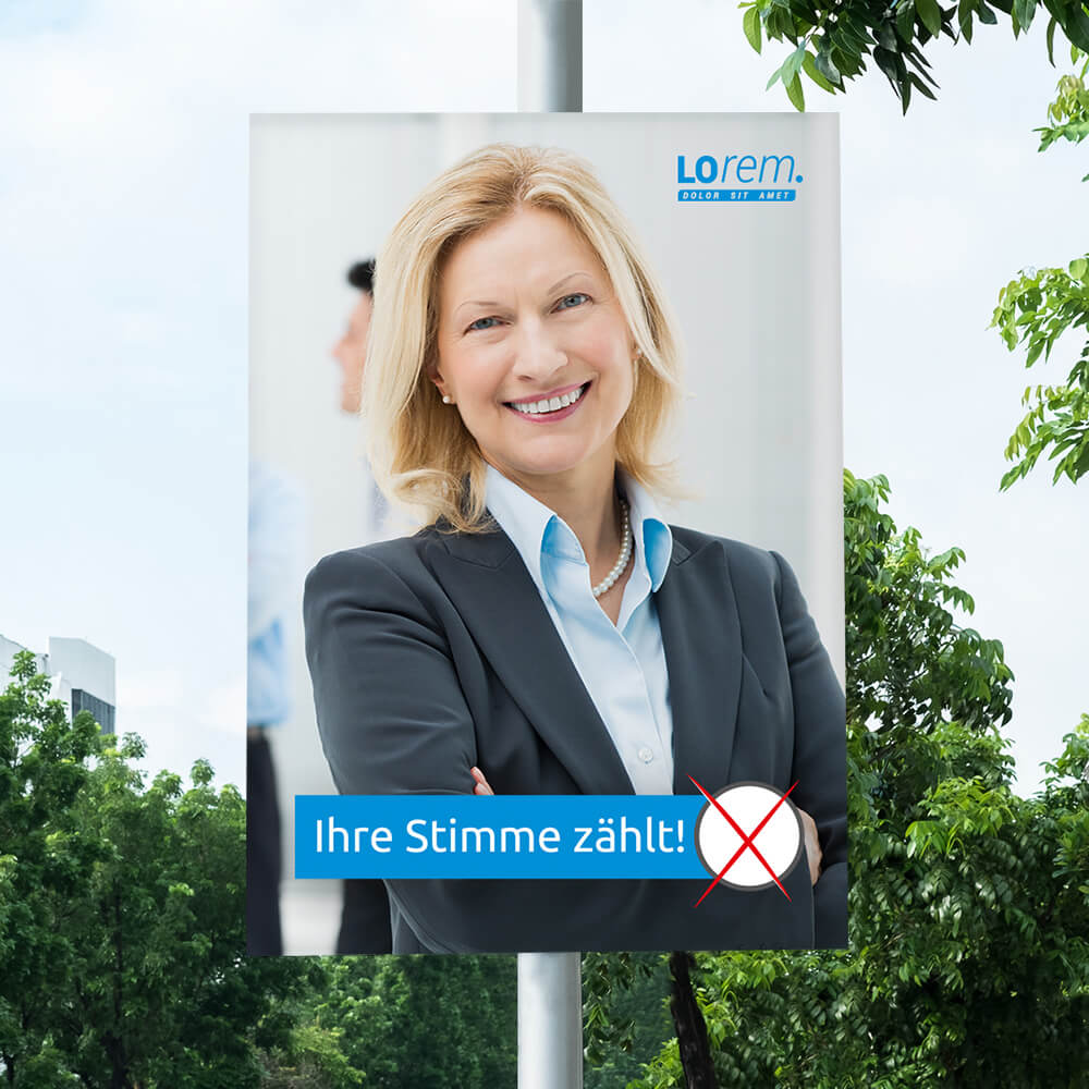 Beispiel Anwendung Wahlplakat Hohlkammerplatte