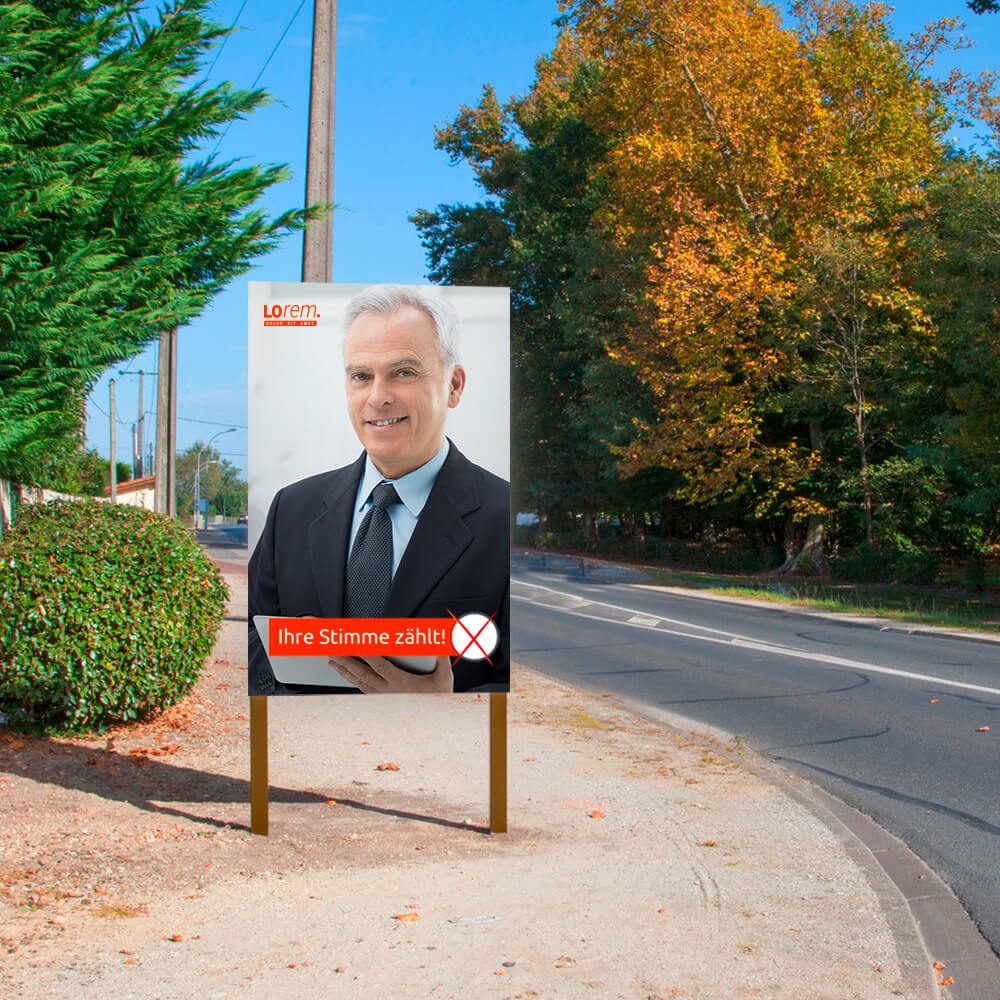 Wahlplakat BlueBack im Einsatz