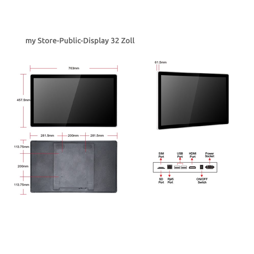 32 Zoll Display, technische Details