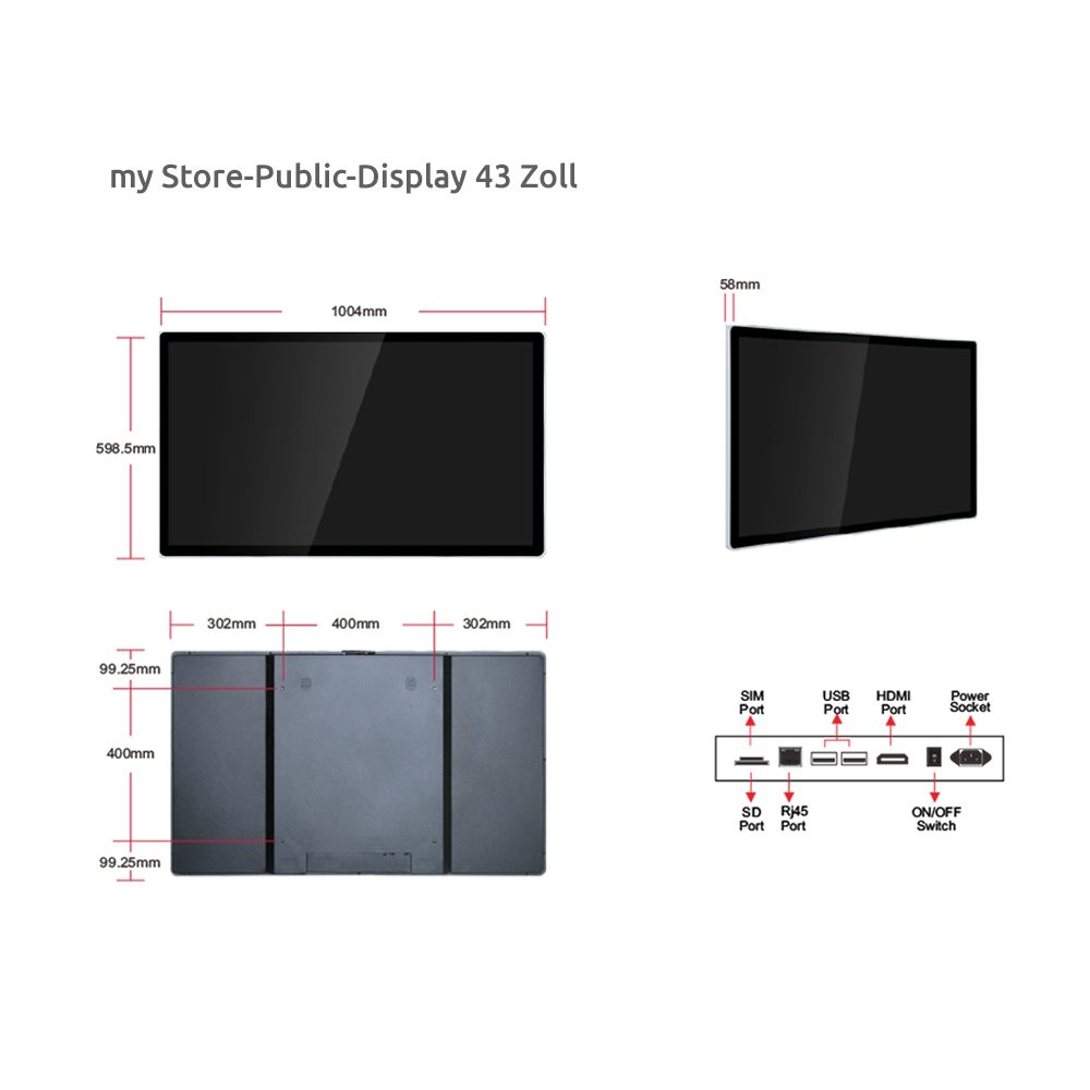 32 Zoll Display, technische Details