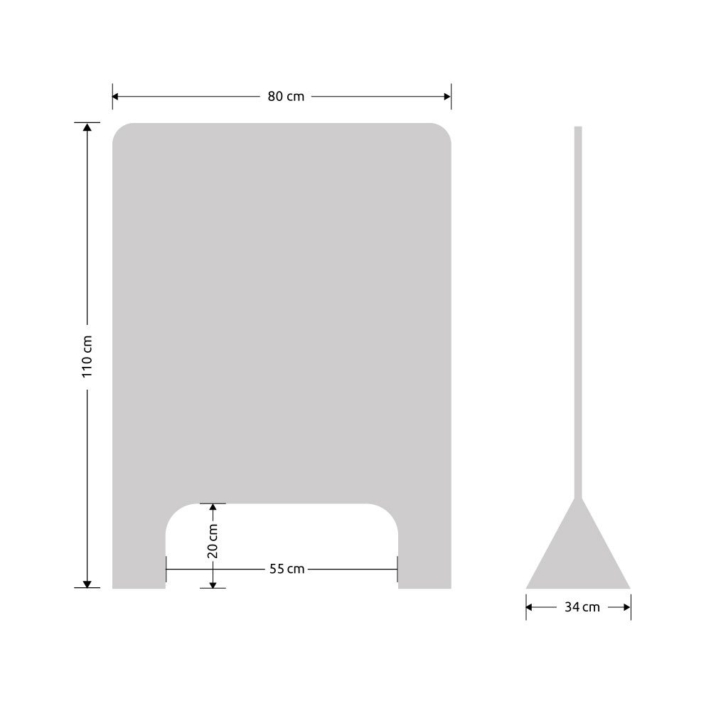 Spuckschutz - Abmessungen