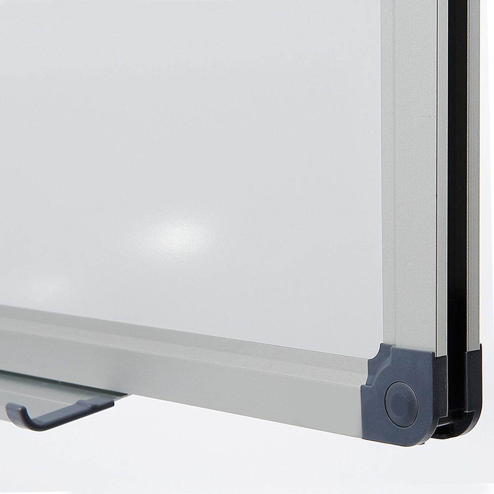 Whiteboard Emaille Eco - Stabile Eckverbinder und Ablage
