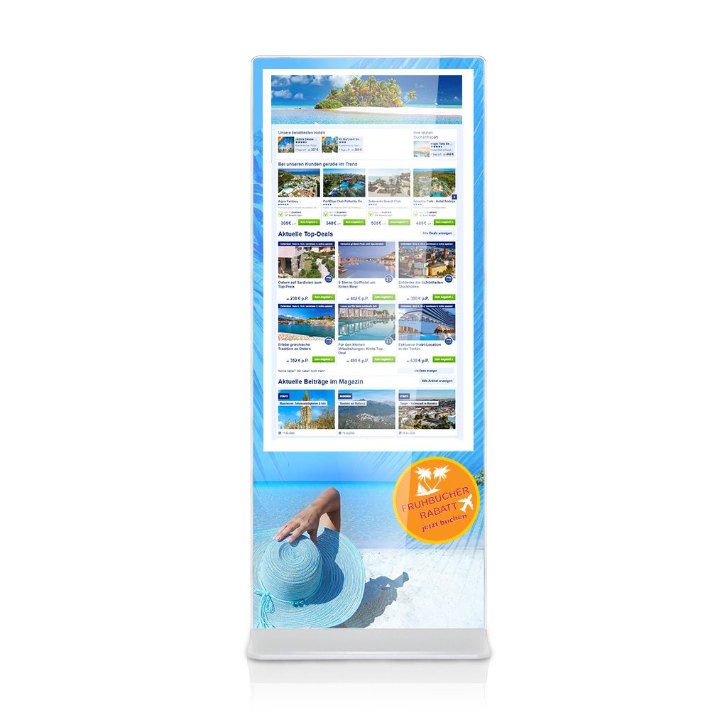 Digital Signage Stele Touch Windows optional Ihr Motiv mit Fullcover Branding