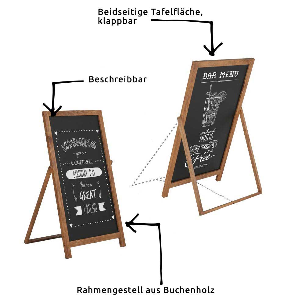 Kreidetafel Aufsteller - Merkmale des Aufstellers