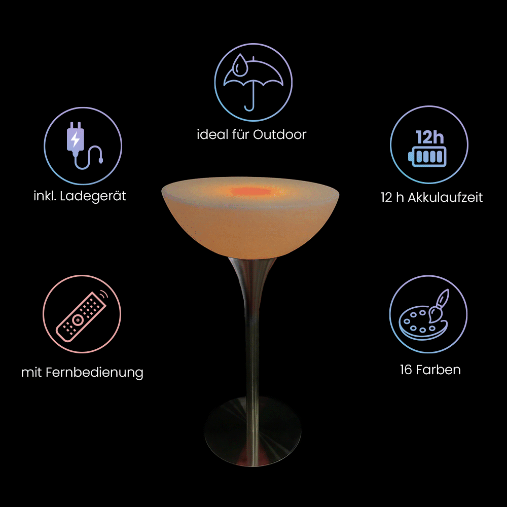 Die wichtigsten Merkmale vom LED Cocktail-Stehtisch