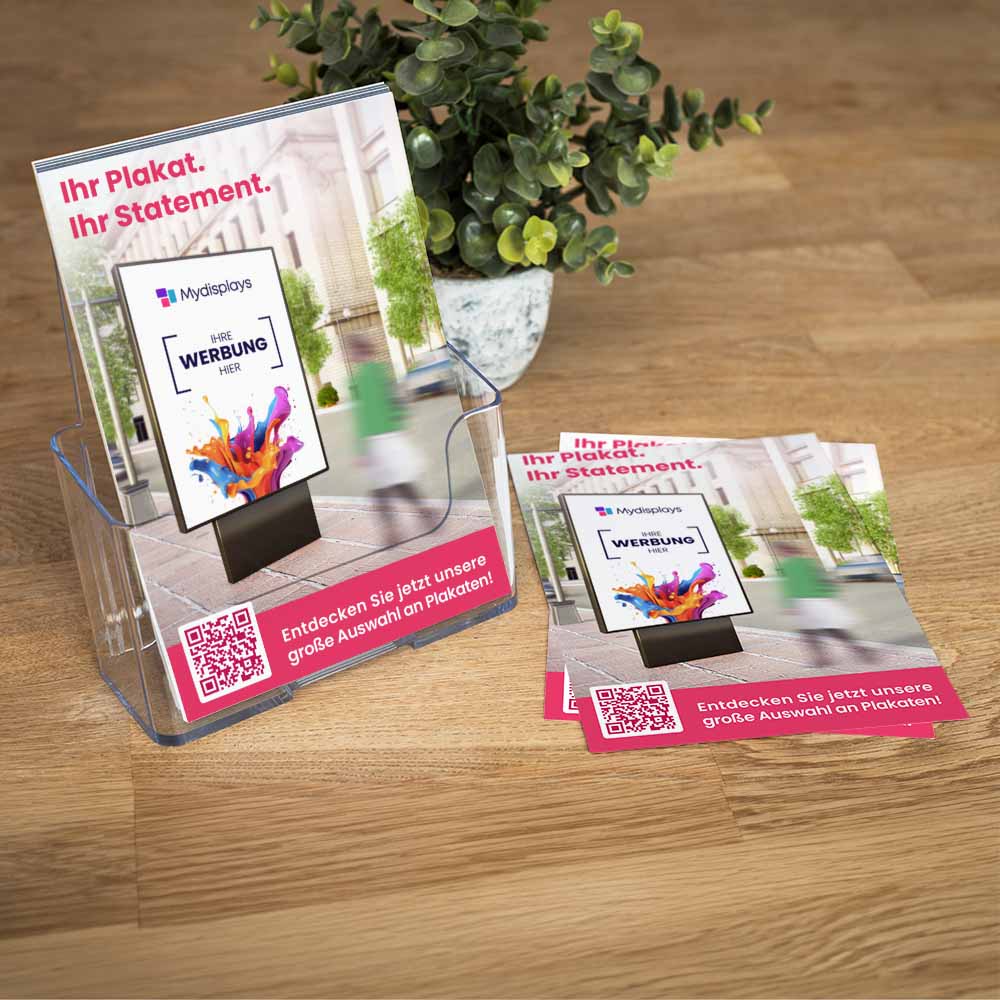 Einseitig bedruckte Flyer im handlichen DIN A6 Format