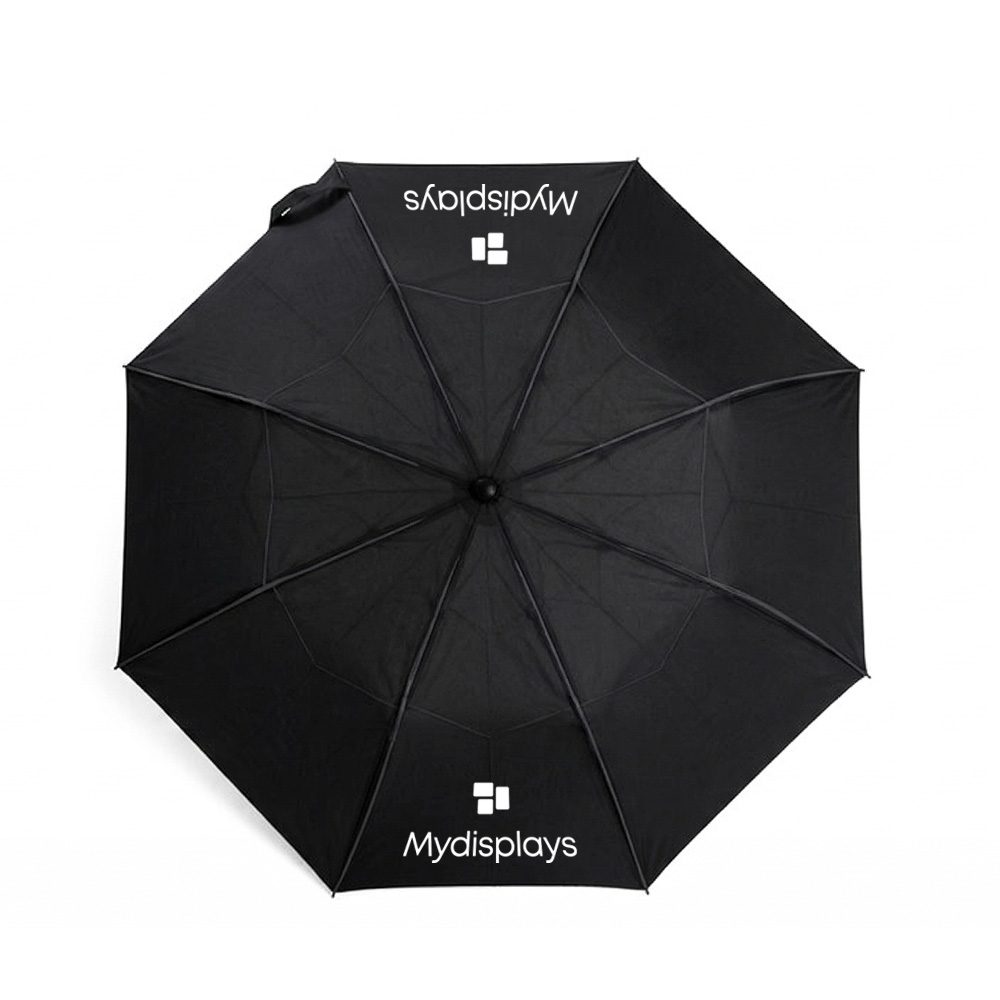 Taschenschirm Basic schwarz - Druck auf 2 Segmente