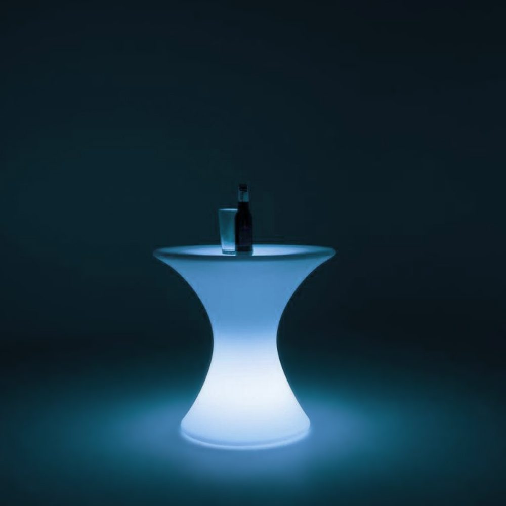 LED Cocktailtisch auch für Outdoor geeignet