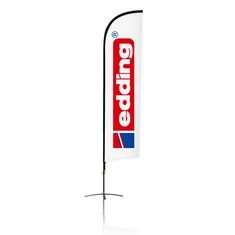 [MYD12200] Beachflag Shark (Komplettsystem inkl. Druck & Tasche, M (89 cm x 290 cm), Einseitig bedruckt - Durchdruck - Rückseite gespiegelt, Zuschnitt, Mit weißem Band, Kreuzfuß mit Schlauchgewicht (12l), Standard Datencheck, gratis)