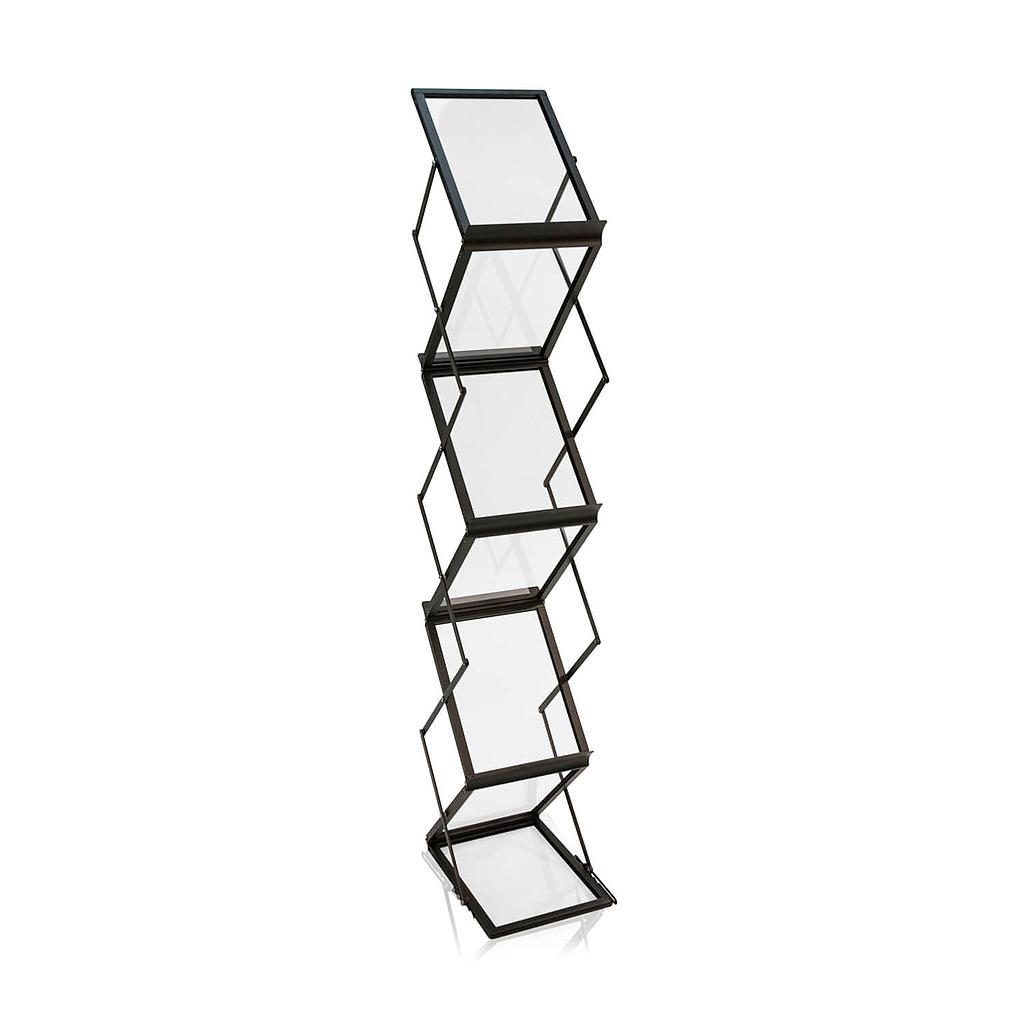 [myd21300] Prospektständer Black (6x DIN A4 Ablagen)