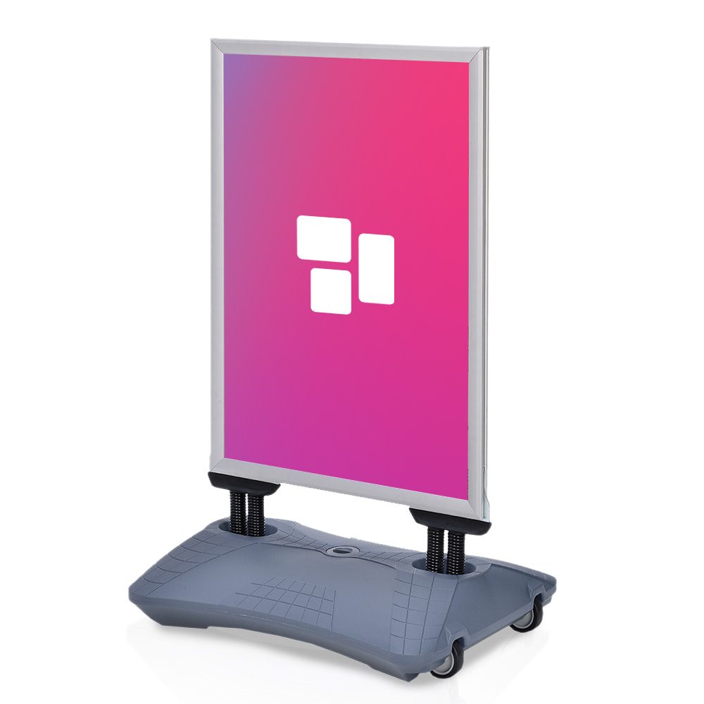 [myd77310] Gehwegaufsteller WindPro LITE (DIN B2 - Silber)