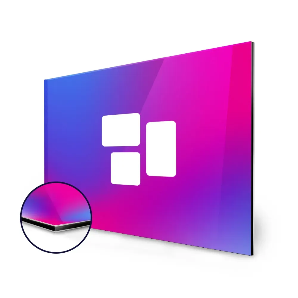 [MYD51421] Gallery Print Lite (3 mm Alu-Verbundplatte, weiß, 0,075mm Gallery Print Lite starke polymere Selbstklebefolie, permanentklebend, graue Rückseite, 0,25 mm Glaslaminat High Definition, Ohne, Rechteckig (Platte), Konfektion & Verpacken (Platte), Basis Datencheck, gratis (grundlegende Druckdatenkontrolle))