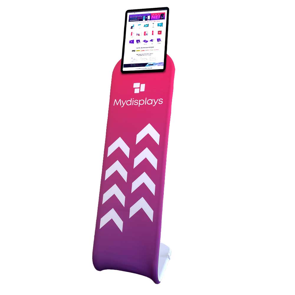 [myd96085] Zip-Textil Tablet Display (Komplettsystem, inkl. Druck, Einseitig Zip-Textil Druck)