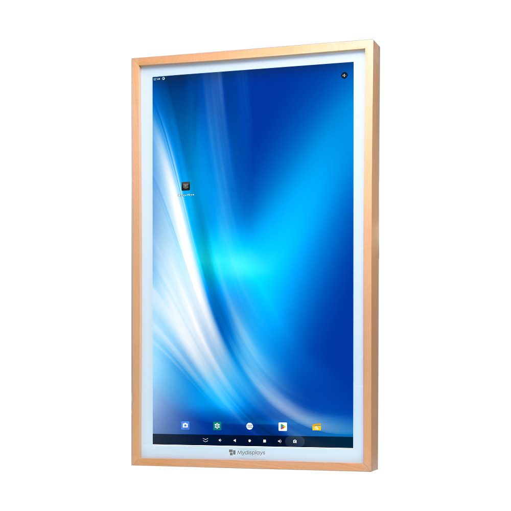 [MYD28810] Digitales Wanddisplay Holzrahmen (32" Zoll / Echtholz /Gesamtmaße 47,2 x 78 x 6 cm, Ohne)