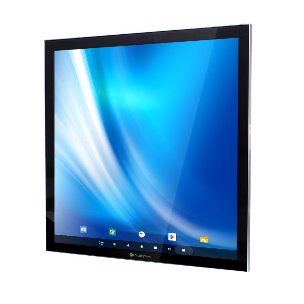 [myd26610] Digitales Wanddisplay quadratisch (29,6" Zoll / Schwarz / 59 x 59 cm, Ohne)