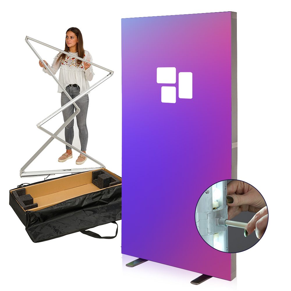 [myd40380] LED Textilspannrahmen Fold Frame (Backlightstoff, Silikon-Flachkeder (Gummilippe), Zuschnitt, Nähen, W1 Konfektion & Verpacken, Basis Datencheck, gratis (grundlegende Druckdatenkontrolle))