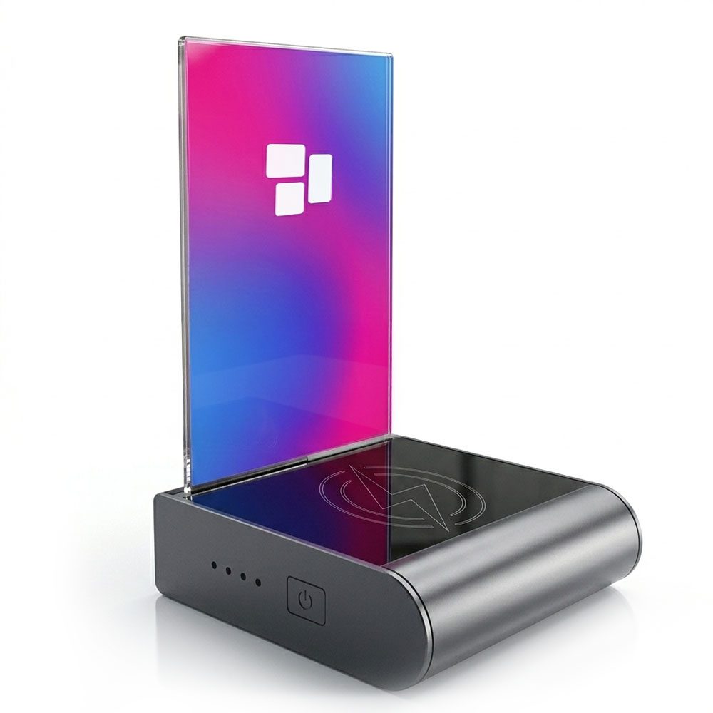 Menükartenhalter mit Powerbank (0,215 mm starkes Polyester Backlight, reflexionsfrei,, Rechteckig (Rolle), W1 Konfektion & Verpacken, Basis Datencheck, gratis (grundlegende Druckdatenkontrolle))