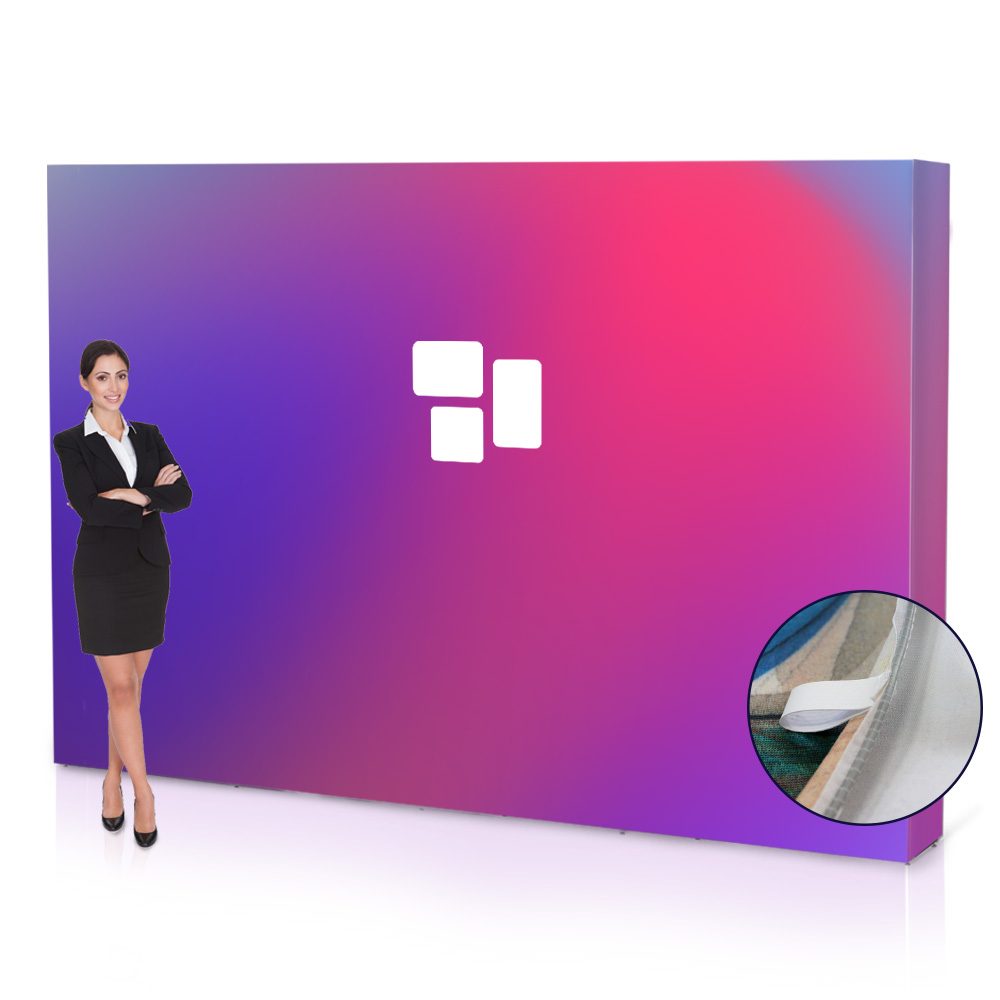 Textilfaltdisplay XL gerade (Rechteckig (Rolle), Nähen, Weiß, Basis Datencheck, gratis (grundlegende Druckdatenkontrolle))