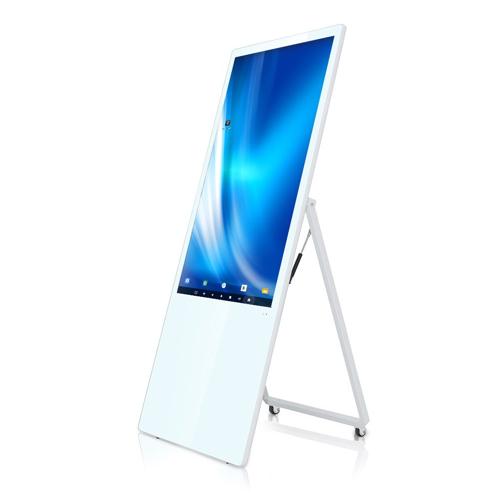 [myd21550] Digitaler Kundenstopper (43“ Zoll / Weiß / Gesamtsystem: 60 x 149 x 79,5 cm (BxHxT), Ohne, Ohne Branding / Logo Aufdruck, Basis Datencheck, gratis (grundlegende Druckdatenkontrolle))