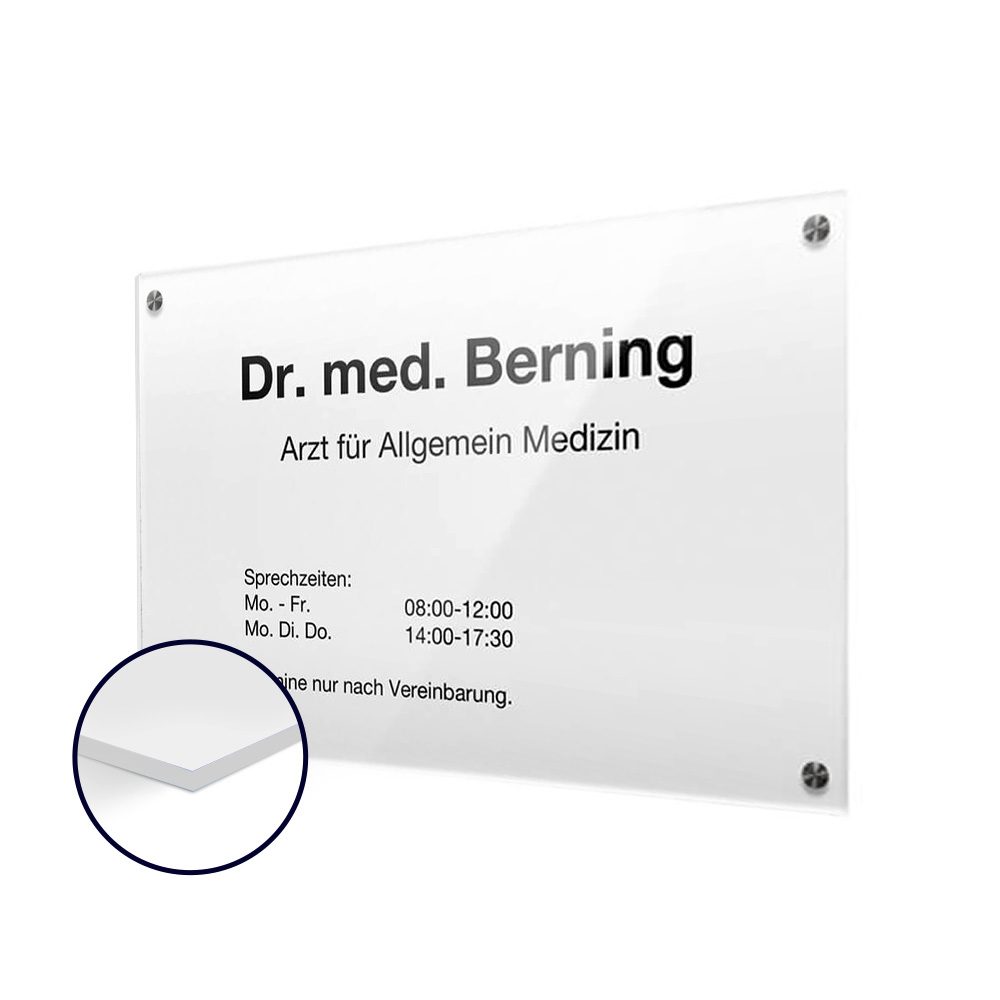 [myd52010] Praxisschild (3 mm Alu-Verbundplatte, weiß, Rechteckig (Platte), Ohne, Konfektion & Verpacken (Platte), Basis Datencheck, gratis (grundlegende Druckdatenkontrolle))