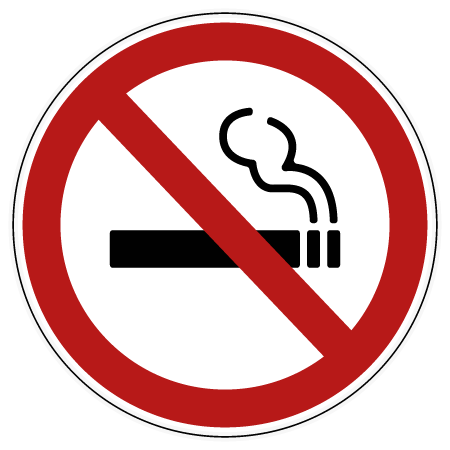 [myd91010] Rauchen verboten Schild (Selbstklebe-Folie, 3 mm Alu-Verbundplatte, weiß, Bohrungen mit min. 0.9 cm Ø, Zuschnitt (Platte), Konfektion & Verpacken (Platte))