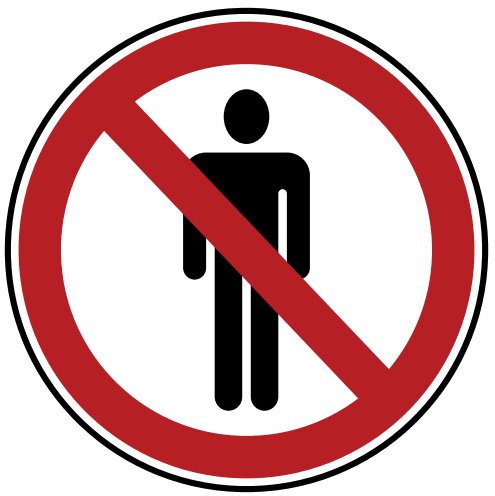 [MYD91030] Durchgang verboten Schild (Selbstklebe-Folie, 3 mm Alu-Verbundplatte, weiß, Bohrungen mit min. 0.9 cm Ø, Zuschnitt (Platte), Konfektion & Verpacken (Platte))