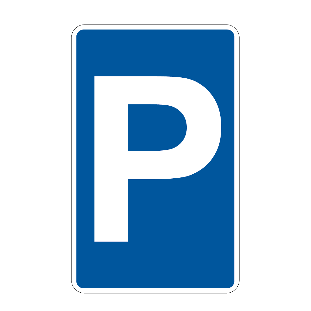 [myd91046] Parkplatz Schild (Selbstklebe-Folie, 3 mm Alu-Verbundplatte, weiß, Bohrungen mit min. 0.9 cm Ø, Zuschnitt (Platte), Konfektion & Verpacken (Platte))