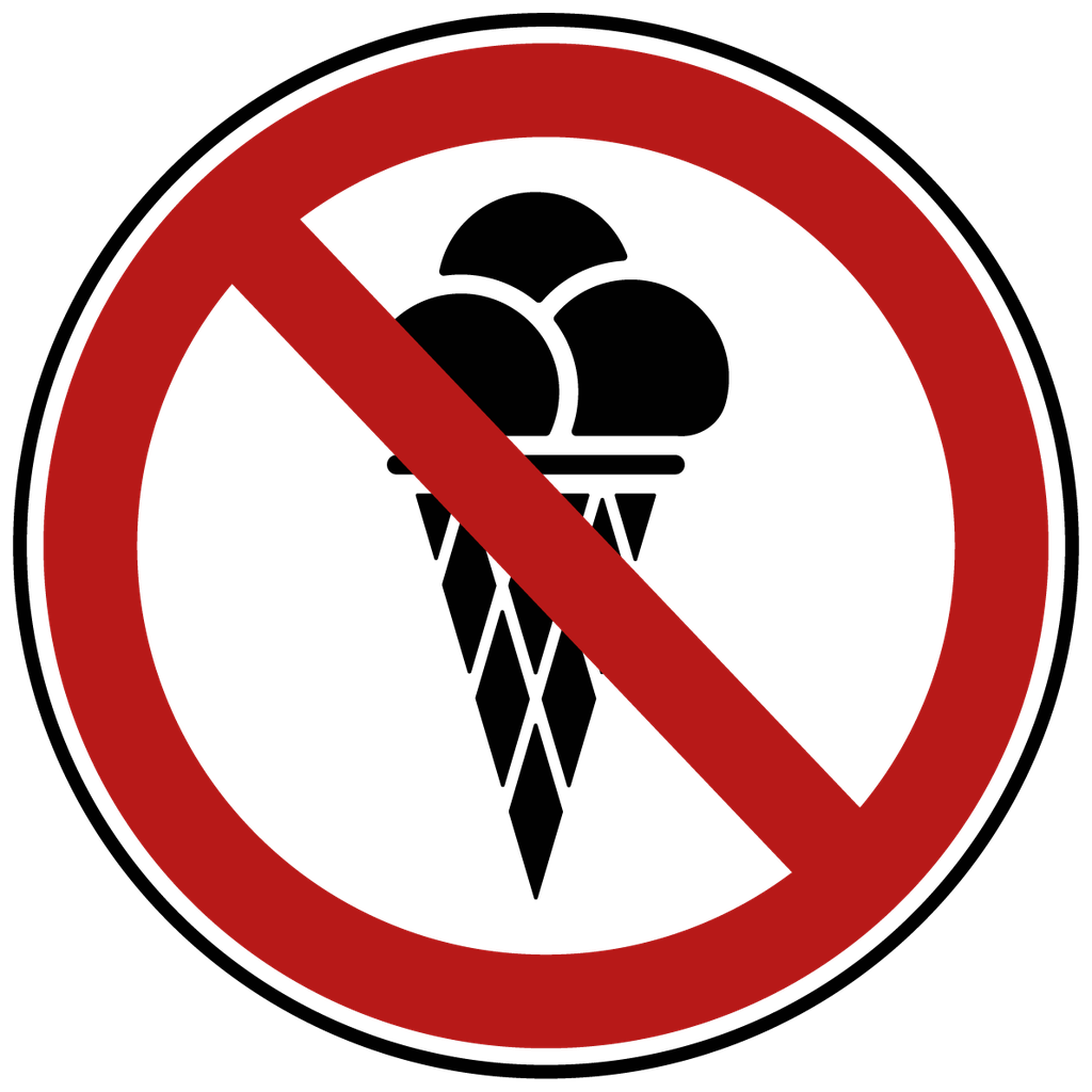 Eis essen verboten Schild
