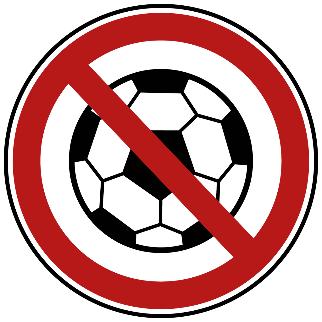 Fußball spielen verboten Schild