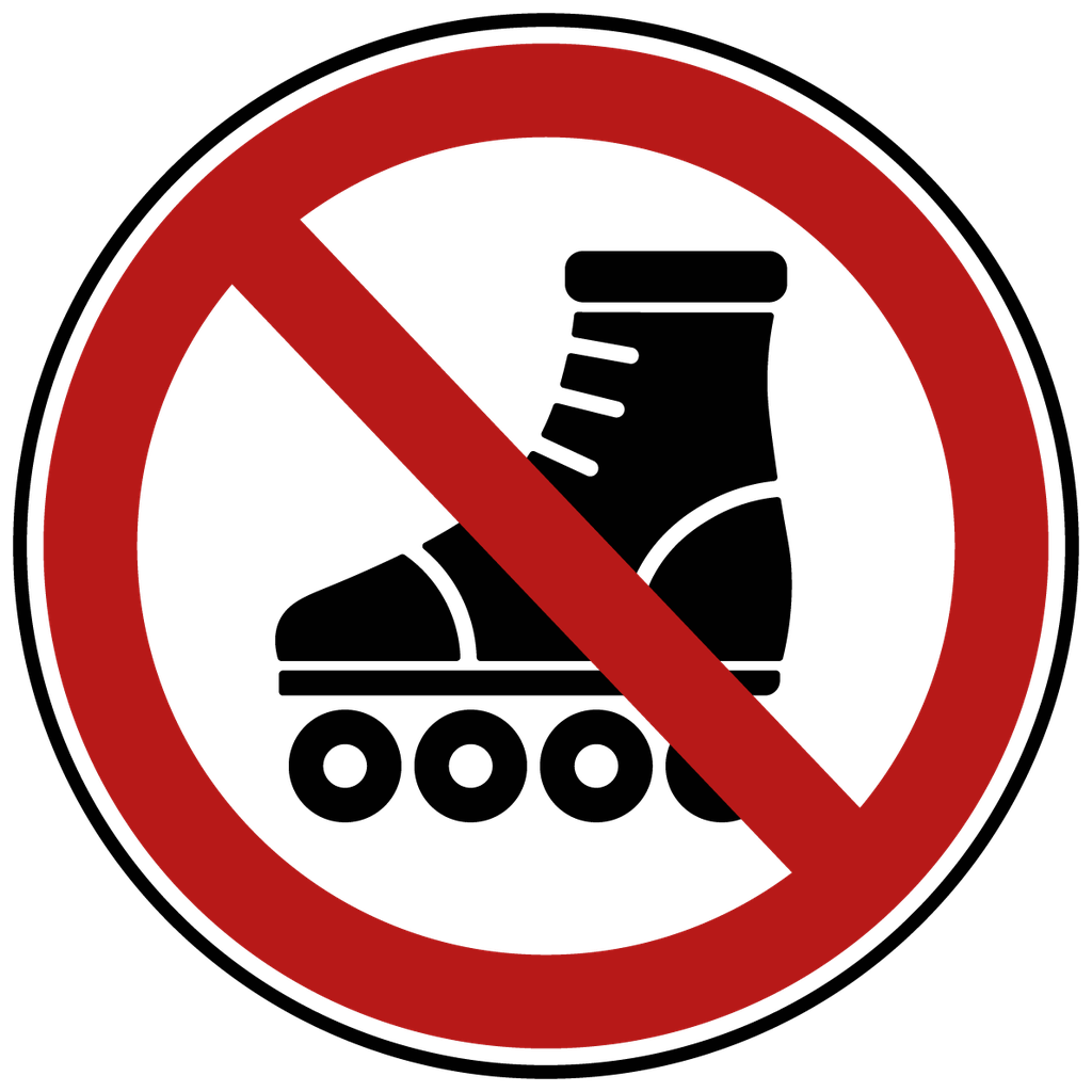 Rollschuhe fahren verboten Schild
