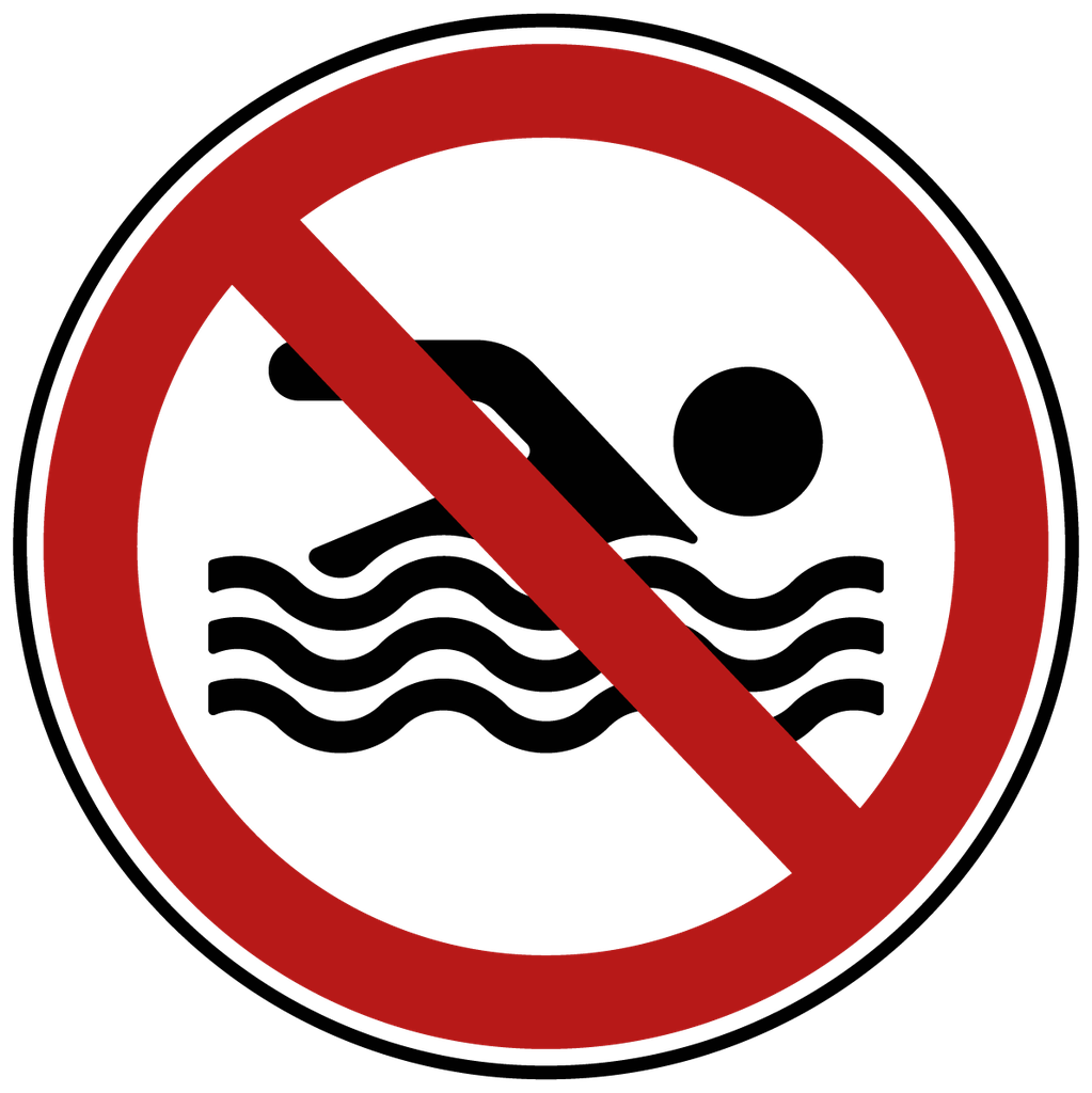 Schwimmen verboten Schild