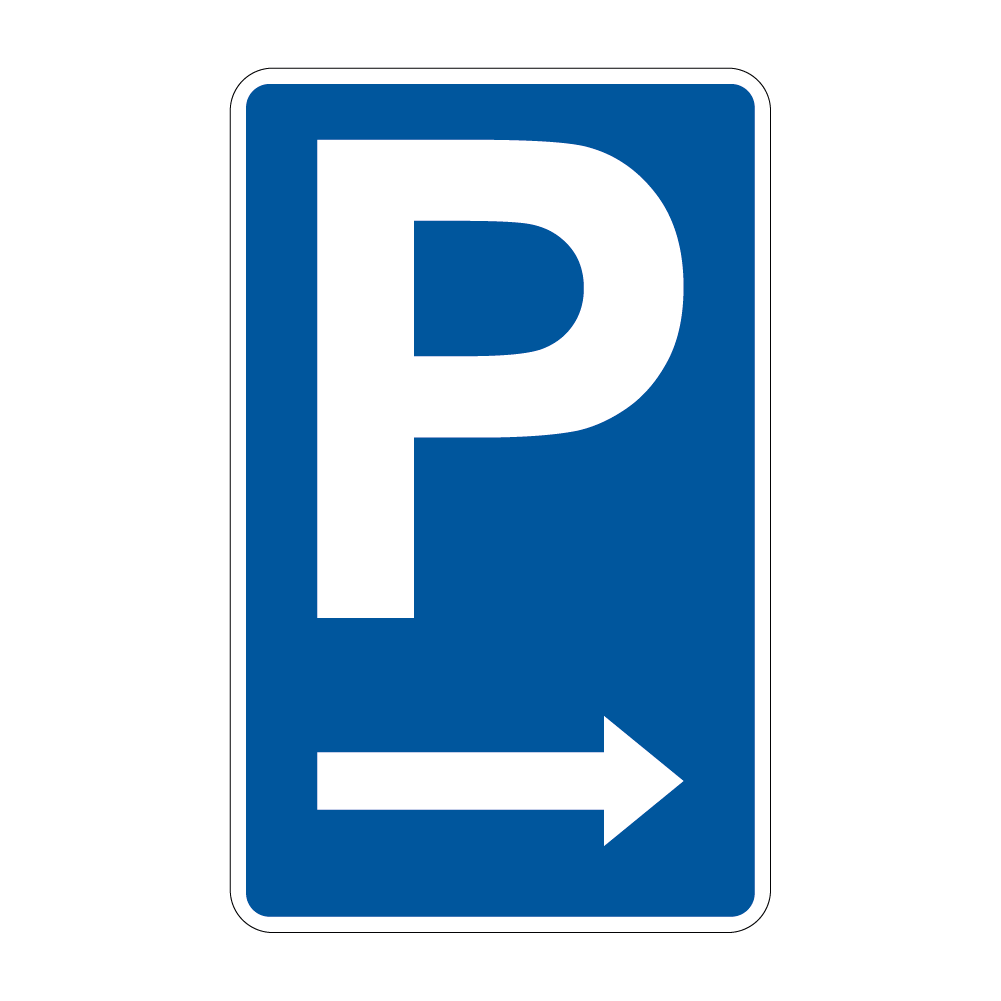 Parkplatz Schild - Parken rechts