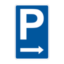 Parkplatz Schild - Parken rechts