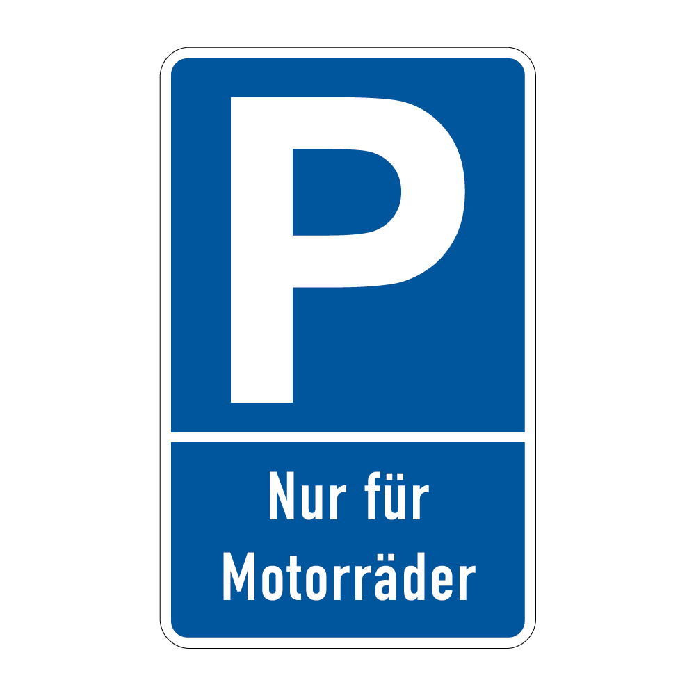 Parkplatz Schild - Nur für Motorräder